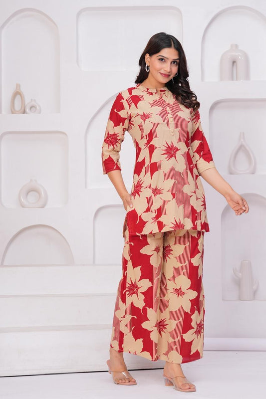 Cotton Printed Short Kurti Co-Ord Set